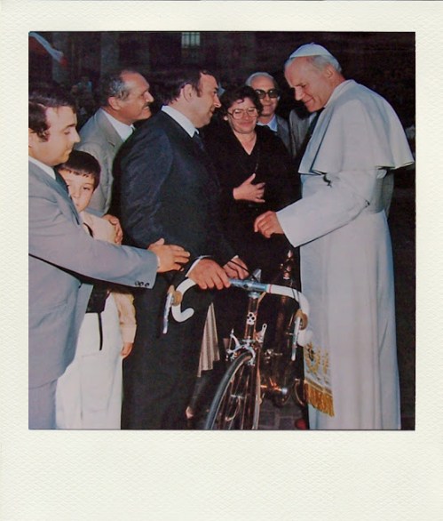 Pope with Colnago Bike